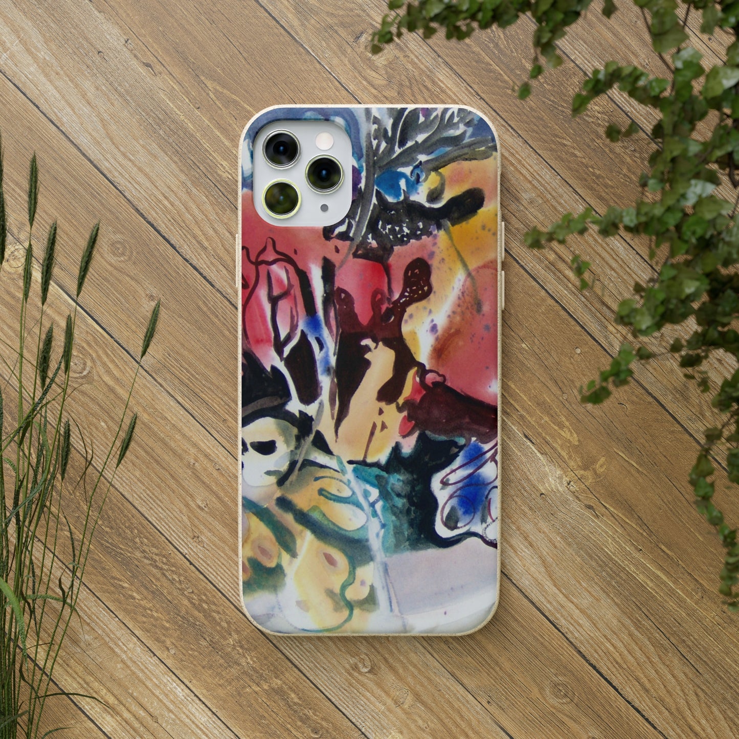 Biodegradable Phone Case with 'Floral Fantasy' Abstract Original Artwork by Barbara Cleary