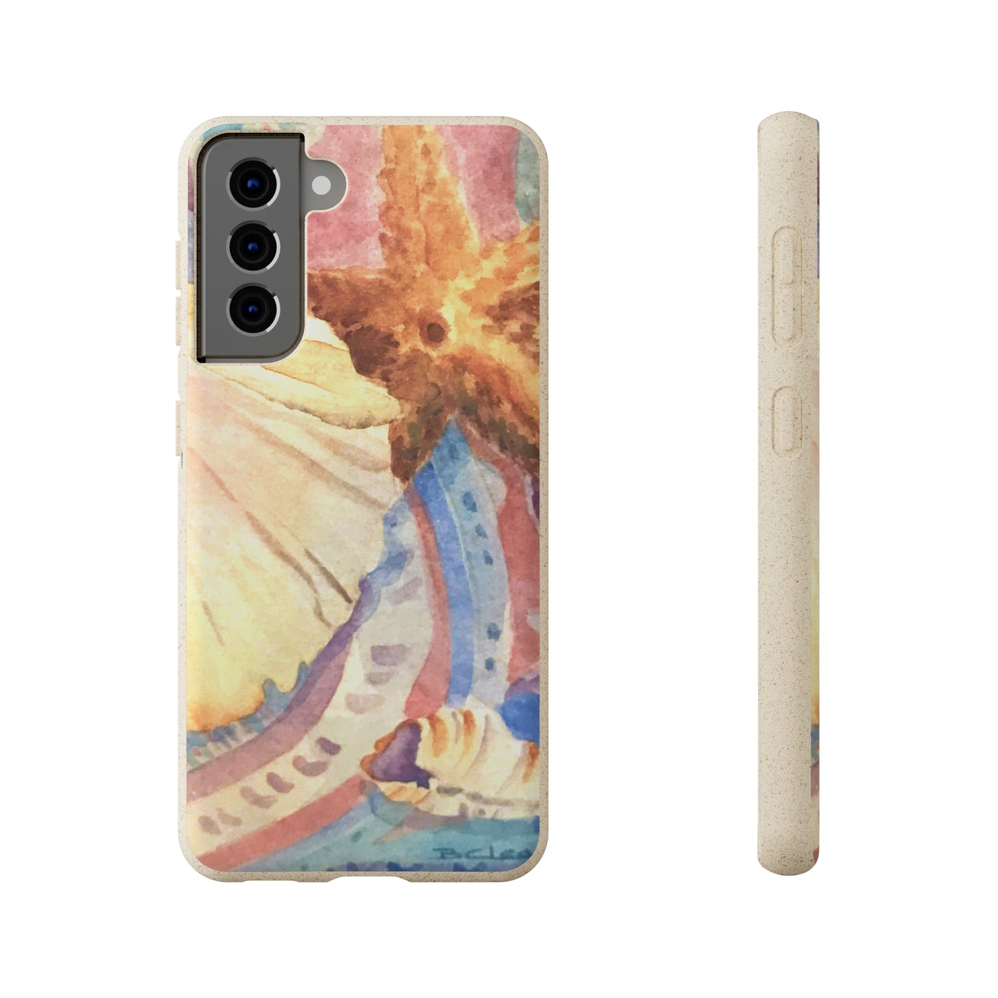 Biodegradable Phone Case with 'Treasures of the Tide' Watercolor Original Artwork by Barbara Cleary