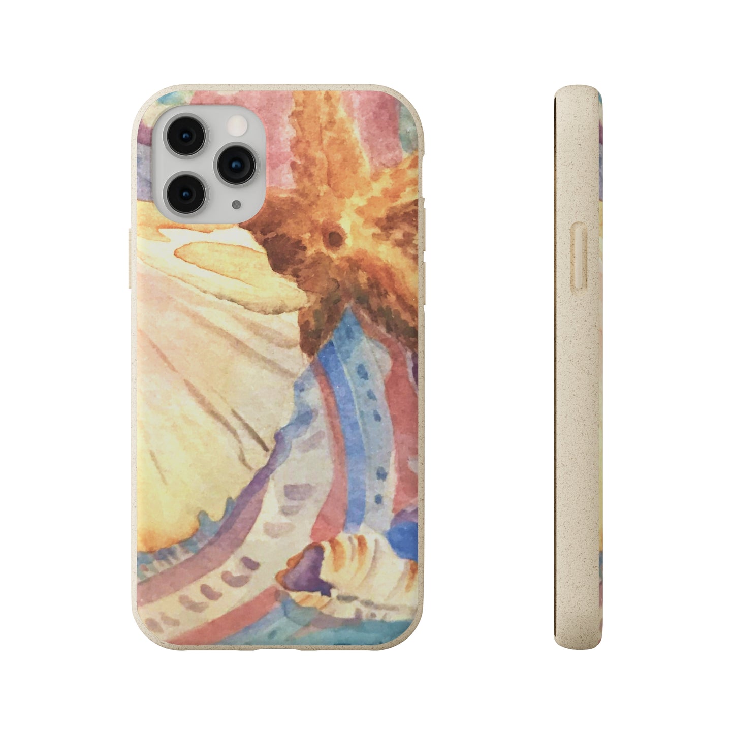 Biodegradable Phone Case with 'Treasures of the Tide' Watercolor Original Artwork by Barbara Cleary