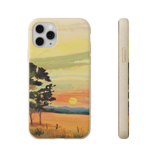 Biodegradable Phone Case with 'Sunrise' Landscape Original Artwork by Barbara Cleary