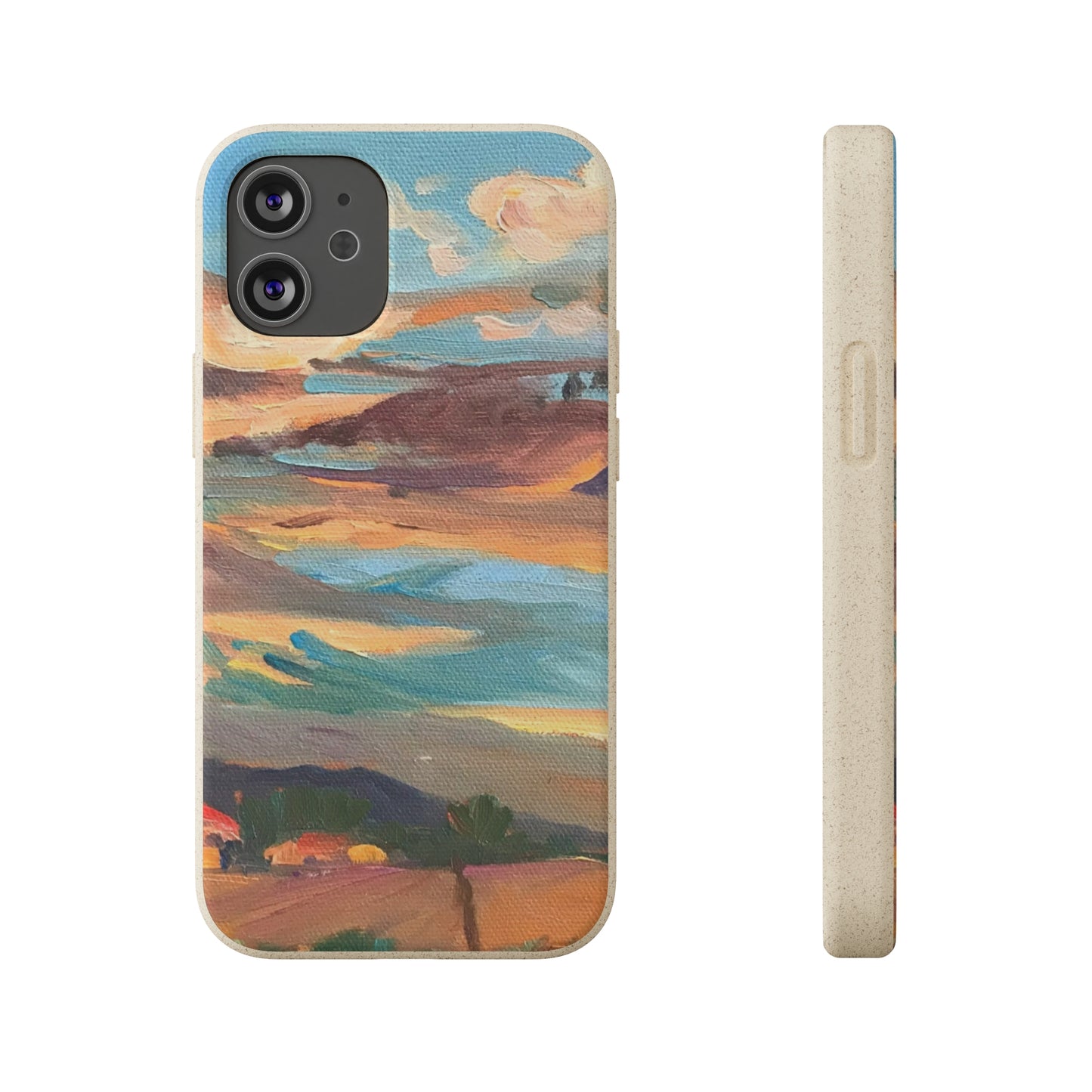 Biodegradable Phone Case with 'Fall Sky' Landscape Original Artwork by Barbara Cleary