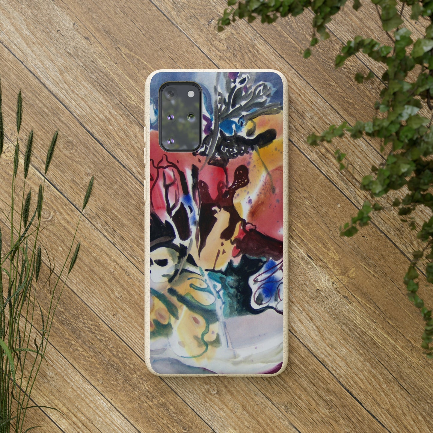 Biodegradable Phone Case with 'Floral Fantasy' Abstract Original Artwork by Barbara Cleary