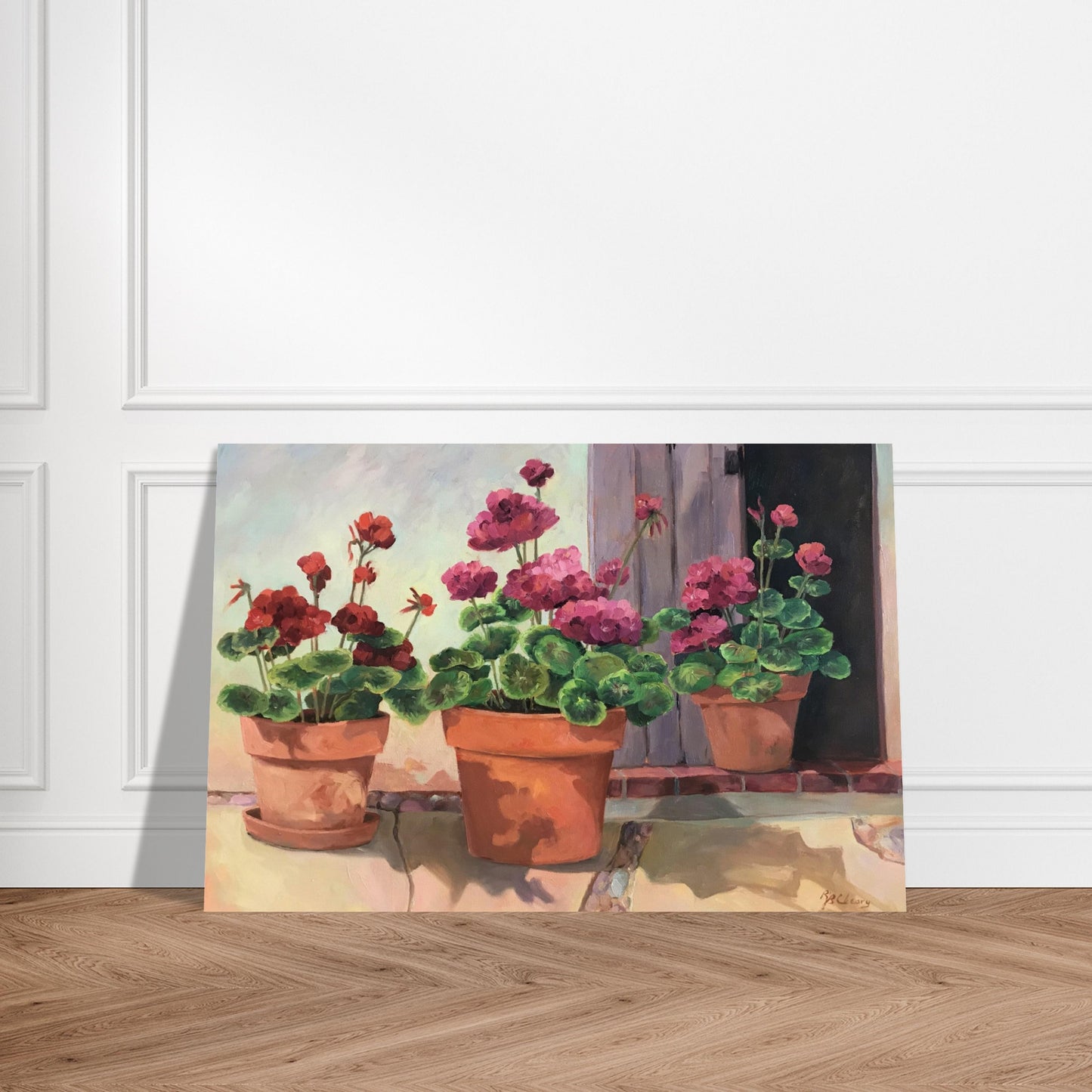 "Geranium Series 2" Floral 16x24 Museum-Quality Matte Paper Poster by Barbara Cleary Designs
