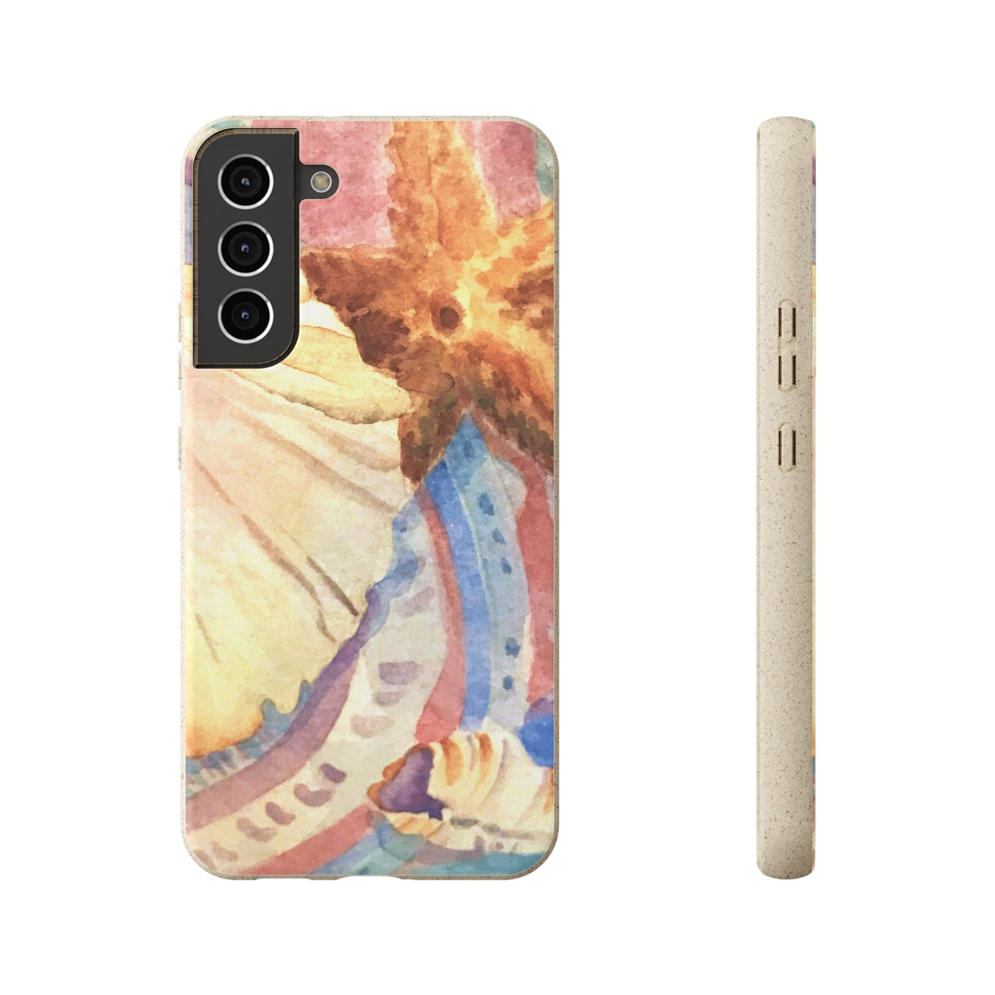 Biodegradable Phone Case with 'Treasures of the Tide' Watercolor Original Artwork by Barbara Cleary