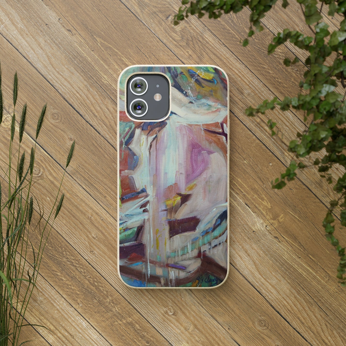 Biodegradable Phone Case with 'All Seasons' Abstract Original Artwork by Barbara Cleary