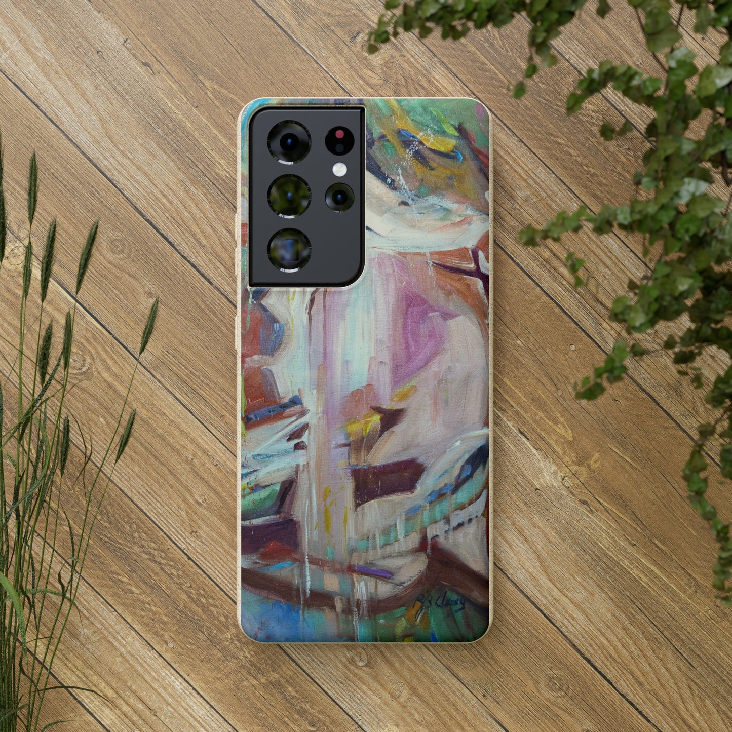 Biodegradable Phone Case with 'All Seasons' Abstract Original Artwork by Barbara Cleary