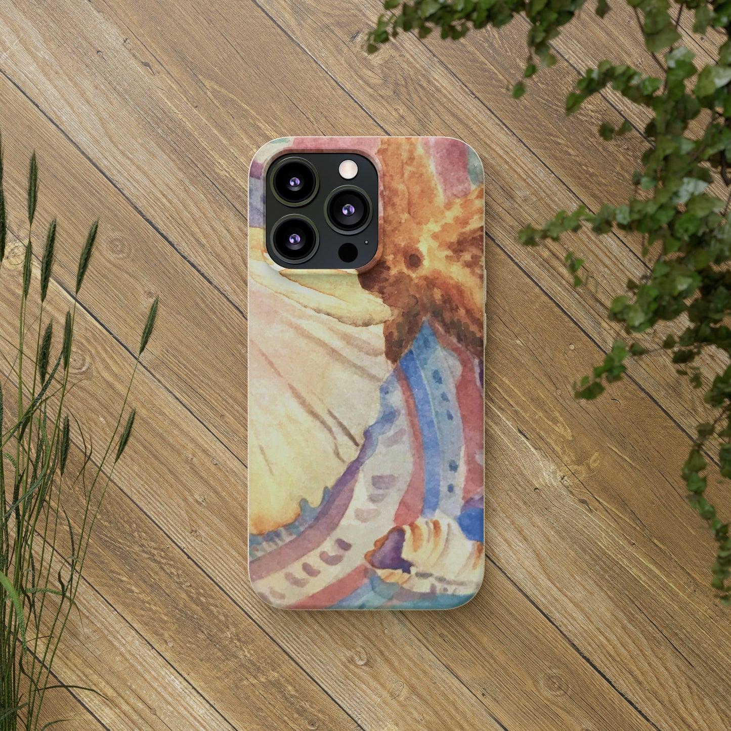 Biodegradable Phone Case with 'Treasures of the Tide' Watercolor Original Artwork by Barbara Cleary