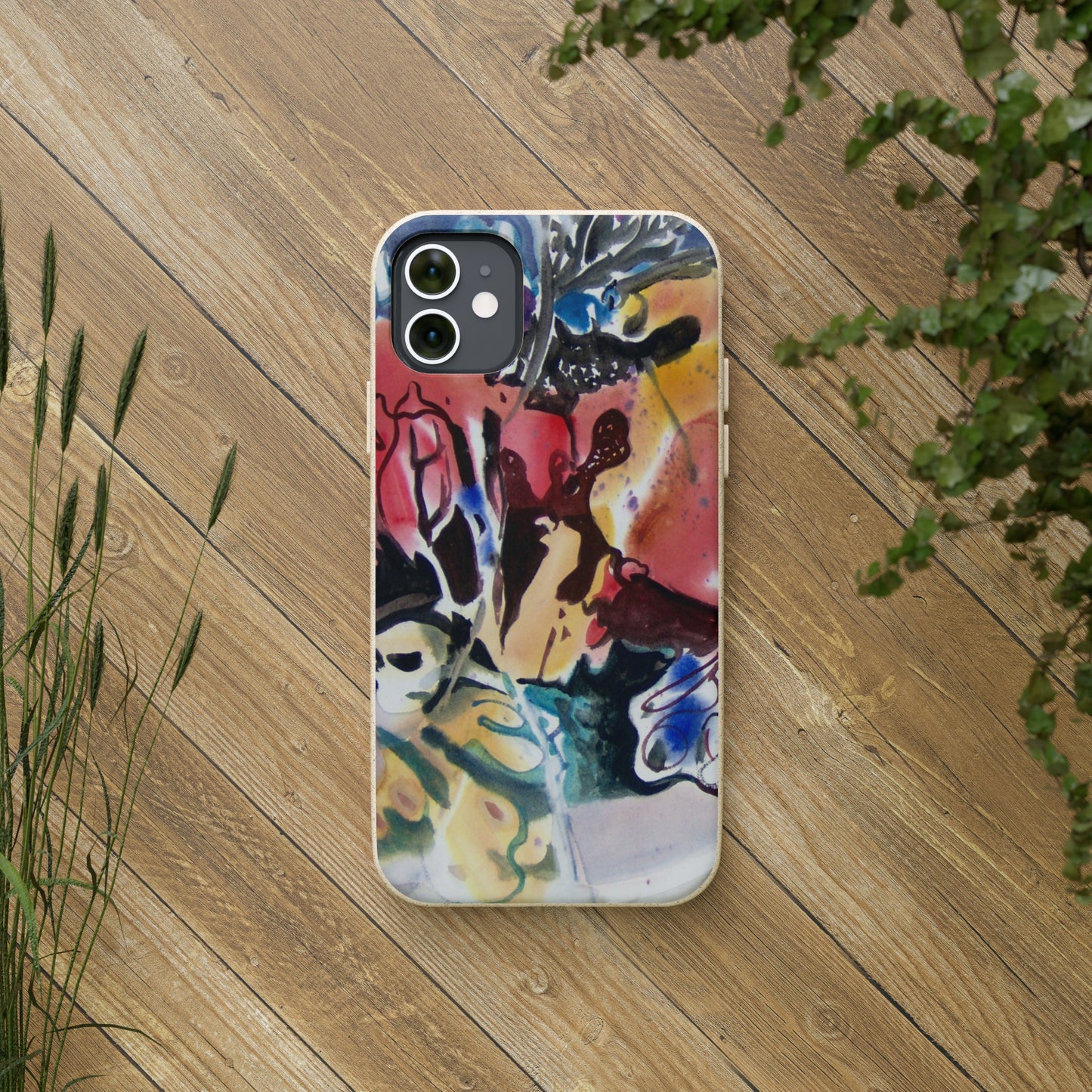 Biodegradable Phone Case with 'Floral Fantasy' Abstract Original Artwork by Barbara Cleary