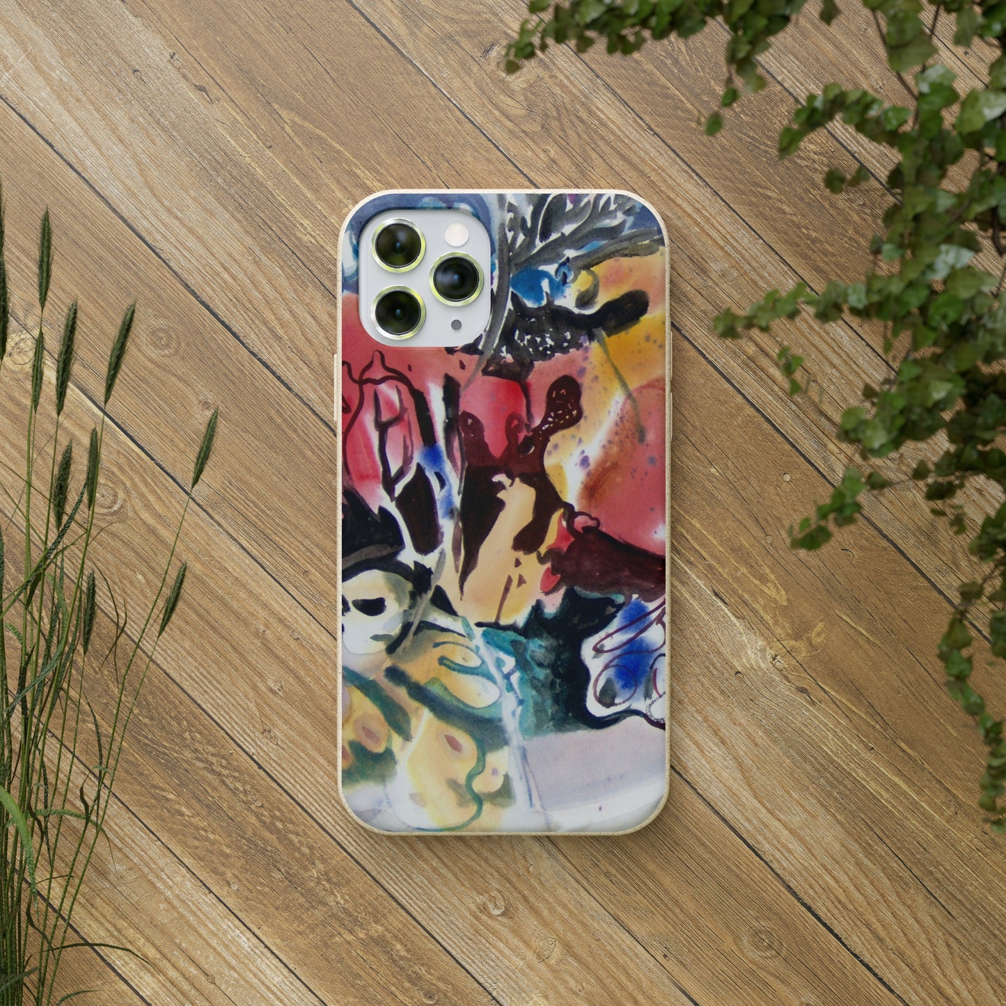 Biodegradable Phone Case with 'Floral Fantasy' Abstract Original Artwork by Barbara Cleary