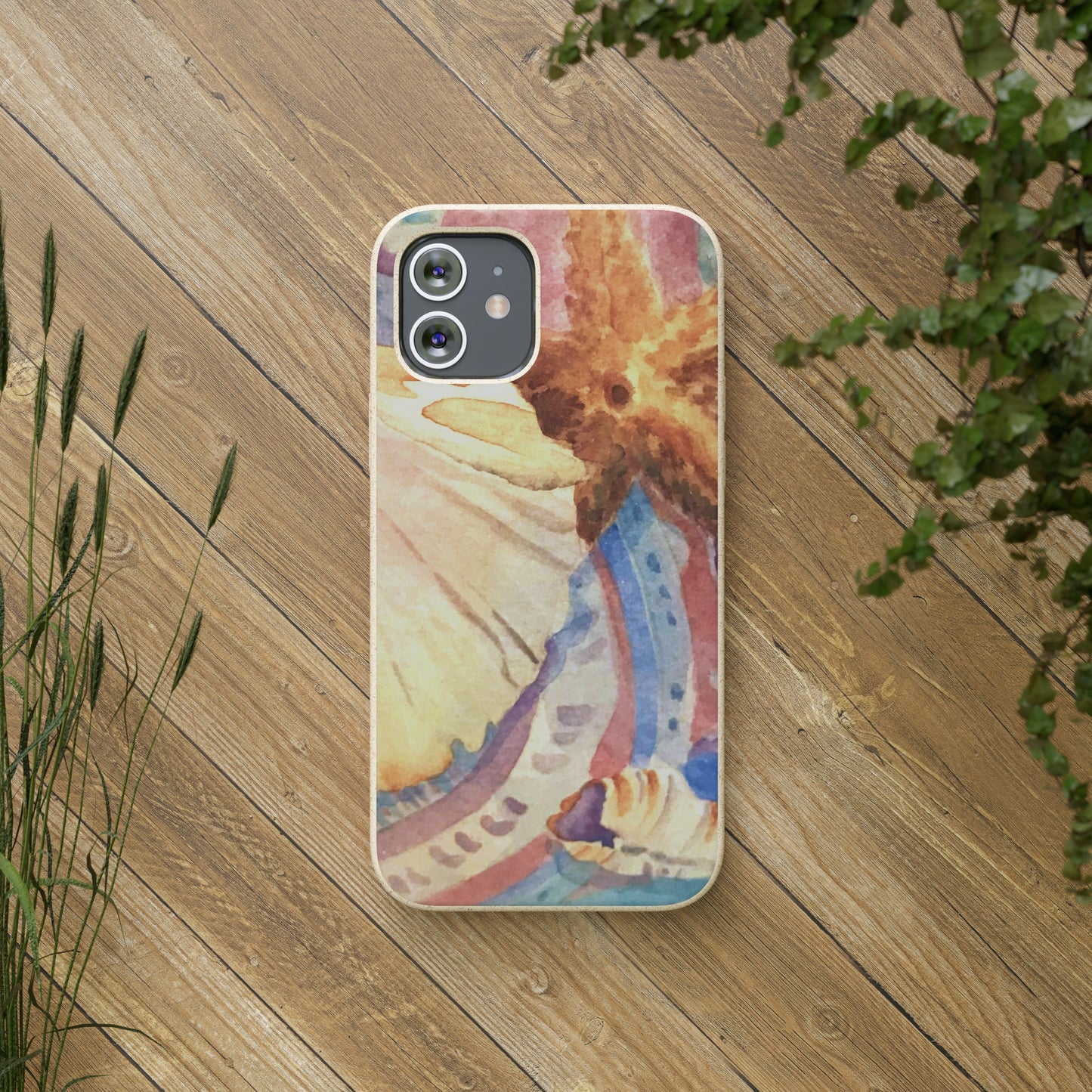 Biodegradable Phone Case with 'Treasures of the Tide' Watercolor Original Artwork by Barbara Cleary