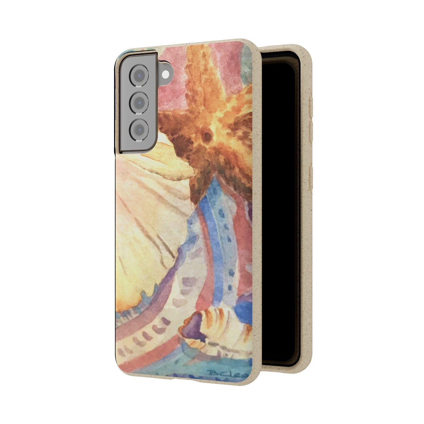 Biodegradable Phone Case with 'Treasures of the Tide' Watercolor Original Artwork by Barbara Cleary