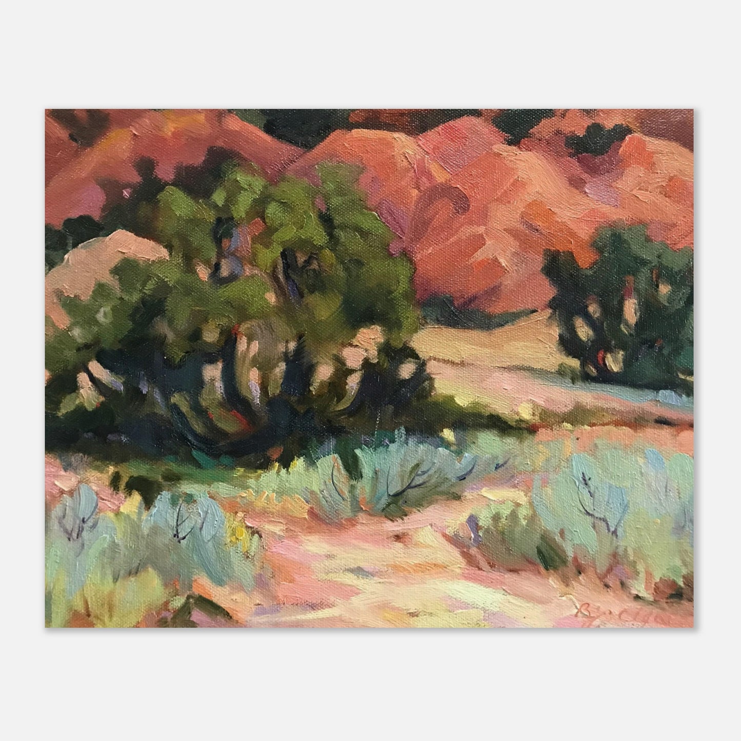 ‘Mesa at Ghost Ranch’ Southwestern Landscape | 16x20 Museum Quality Matte Poster | Original Artwork by American Artist Barbara Cleary