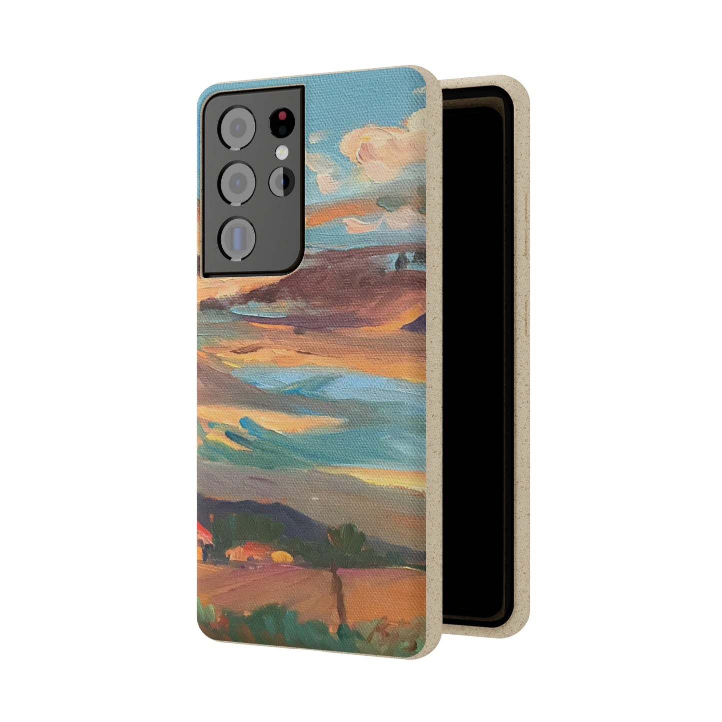 Biodegradable Phone Case with 'Fall Sky' Landscape Original Artwork by Barbara Cleary