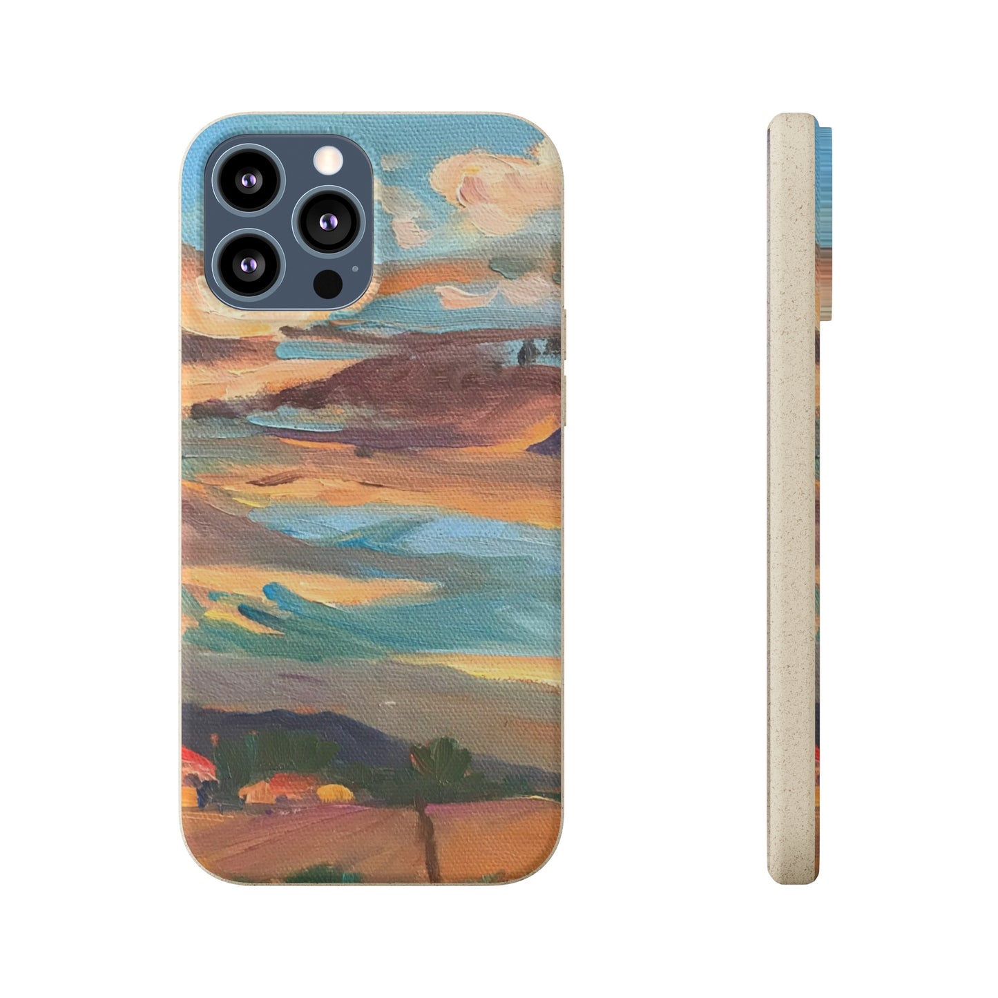 Biodegradable Phone Case with 'Fall Sky' Landscape Original Artwork by Barbara Cleary