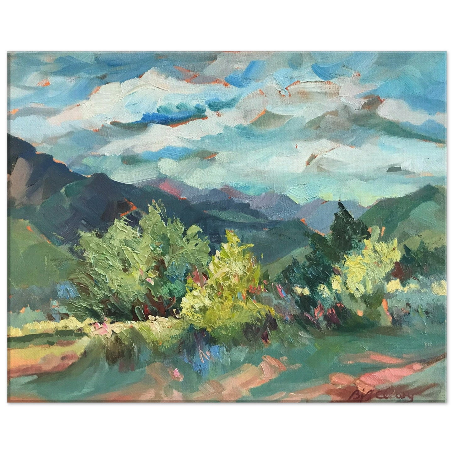 "Pueblo Lands Plein Air" Art Print 16x20 inch on Canvas Barbara Cleary Designs