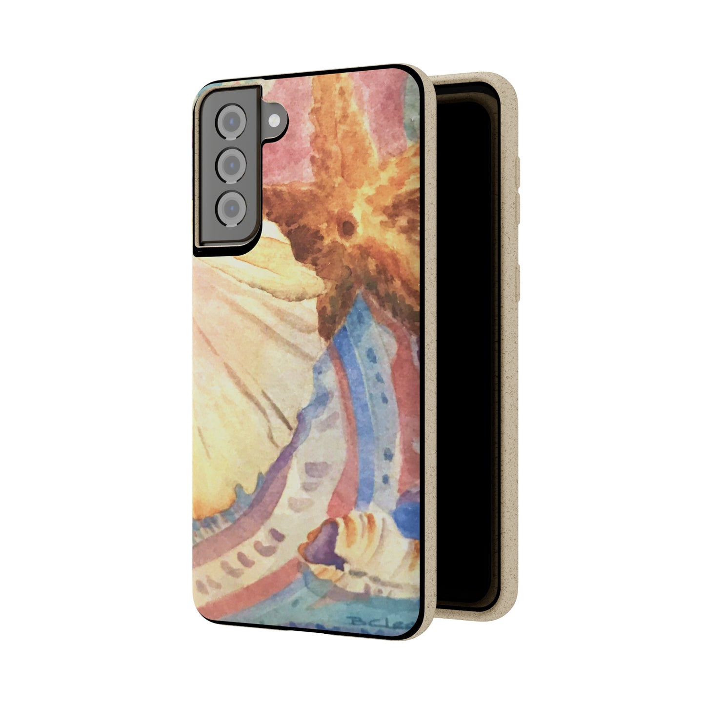 Biodegradable Phone Case with 'Treasures of the Tide' Watercolor Original Artwork by Barbara Cleary