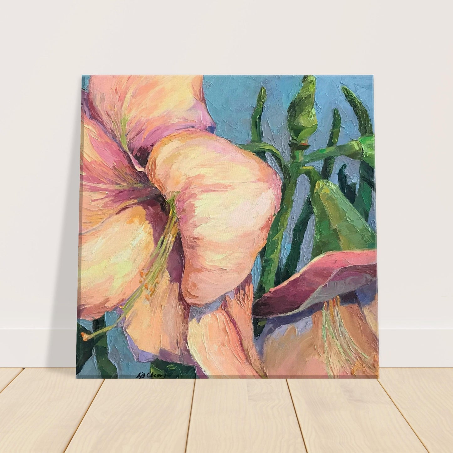 "Amaryllis 2" Floral Print 12x12 inch on Canvas Barbara Cleary Designs