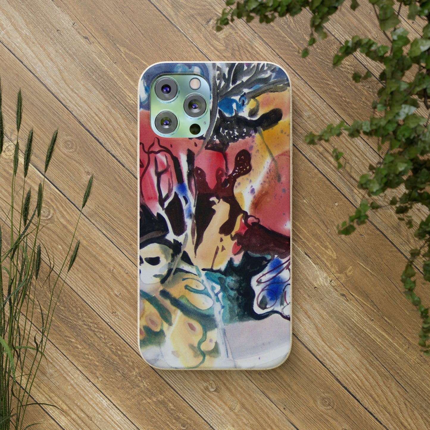 Biodegradable Phone Case with 'Floral Fantasy' Abstract Original Artwork by Barbara Cleary