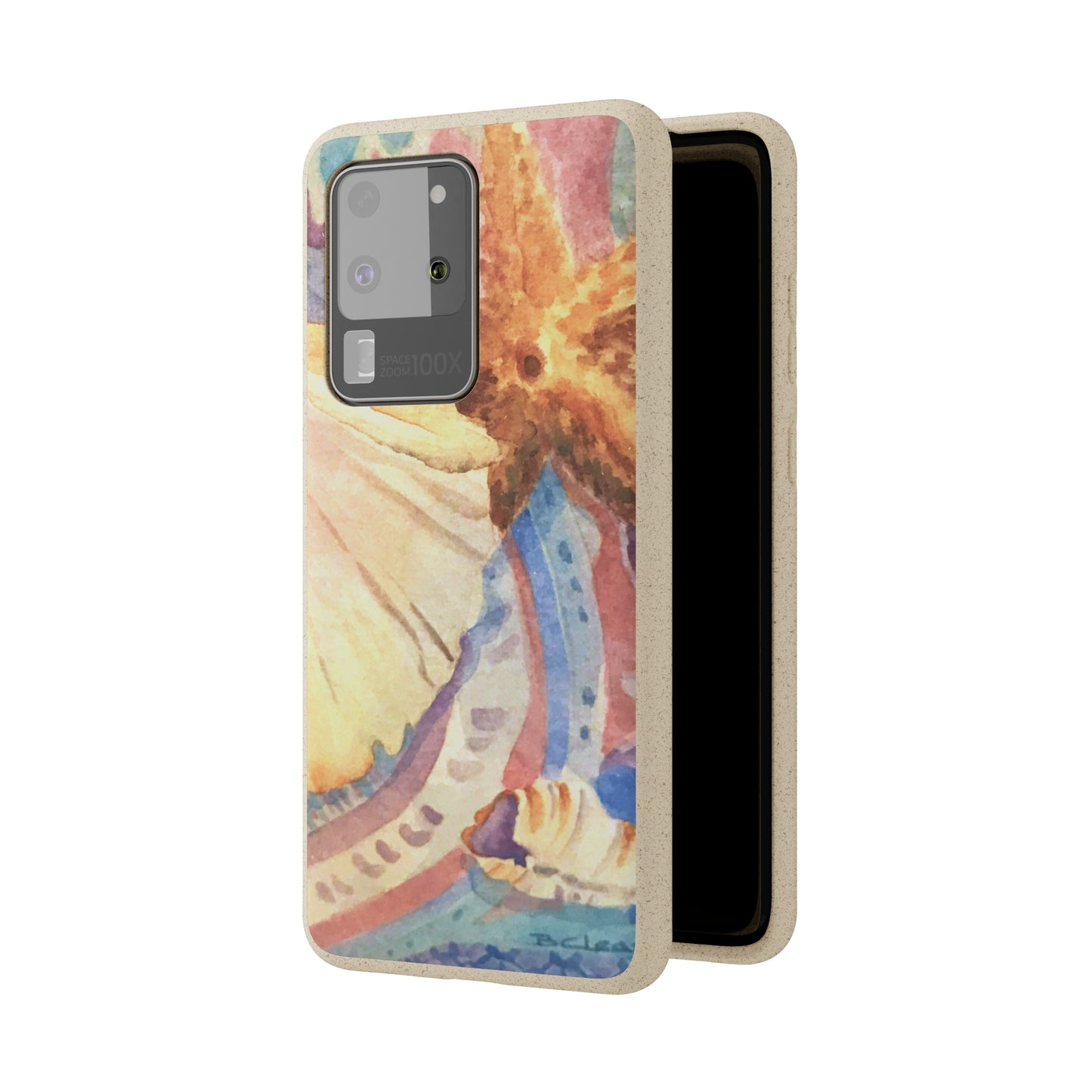 Biodegradable Phone Case with 'Treasures of the Tide' Watercolor Original Artwork by Barbara Cleary