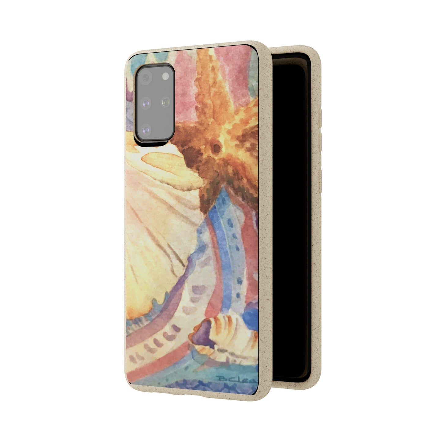 Biodegradable Phone Case with 'Treasures of the Tide' Watercolor Original Artwork by Barbara Cleary