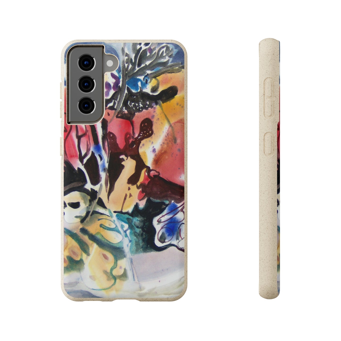 Biodegradable Phone Case with 'Floral Fantasy' Abstract Original Artwork by Barbara Cleary