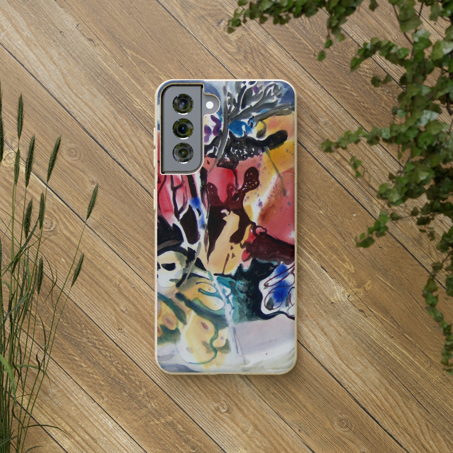 Biodegradable Phone Case with 'Floral Fantasy' Abstract Original Artwork by Barbara Cleary