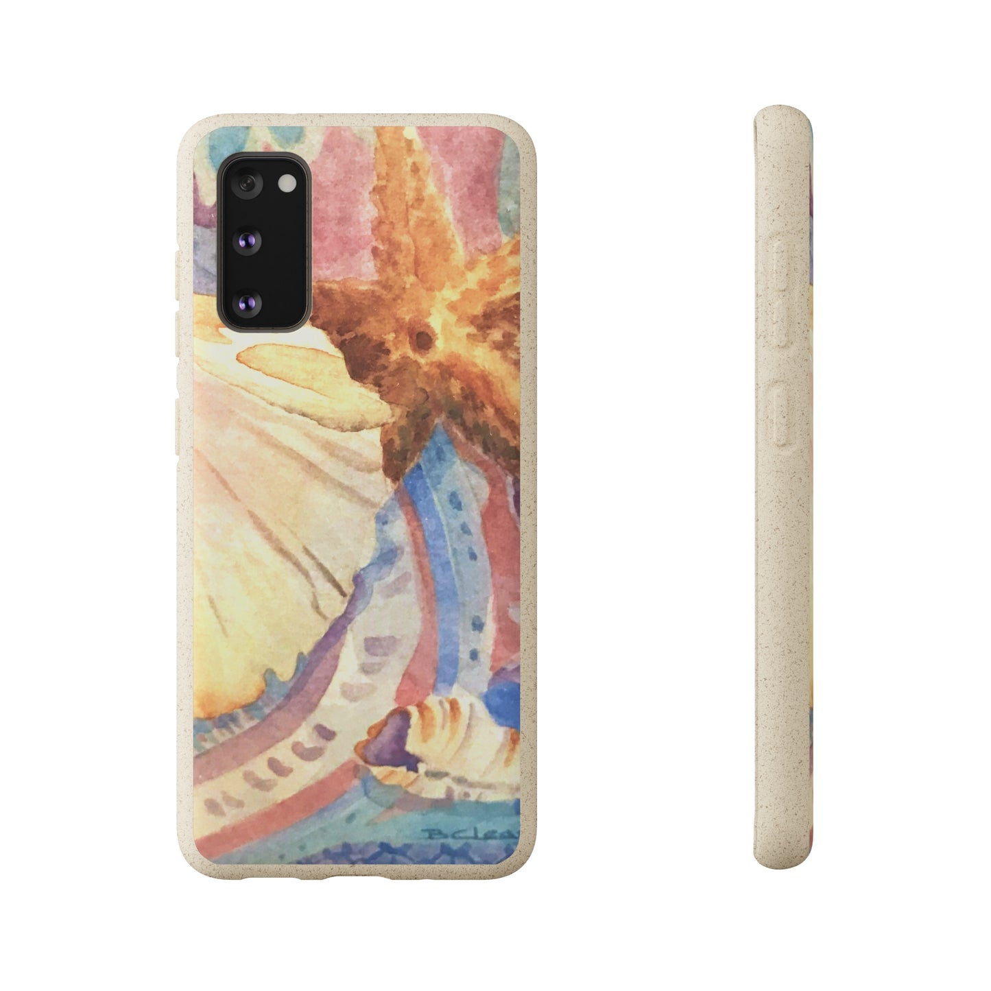 Biodegradable Phone Case with 'Treasures of the Tide' Watercolor Original Artwork by Barbara Cleary