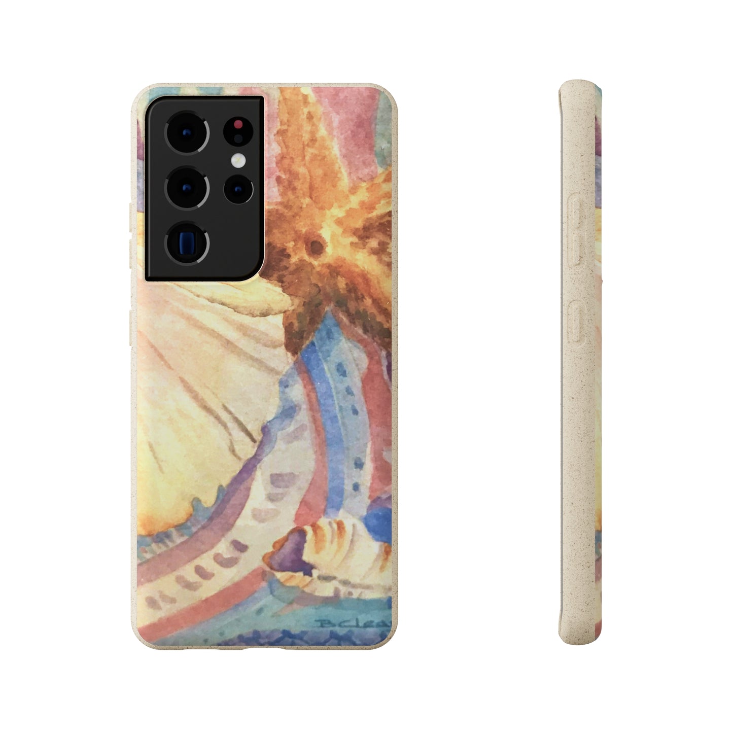 Biodegradable Phone Case with 'Treasures of the Tide' Watercolor Original Artwork by Barbara Cleary