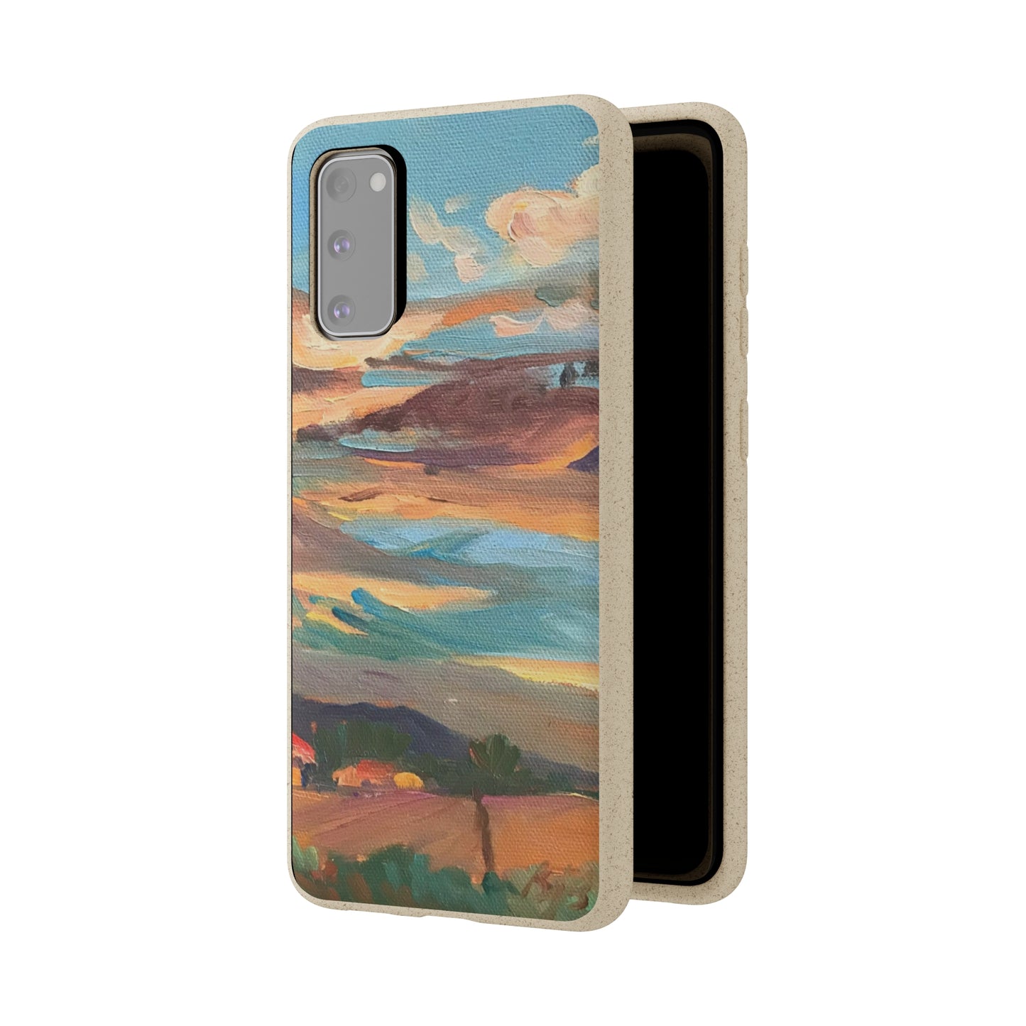 Biodegradable Phone Case with 'Fall Sky' Landscape Original Artwork by Barbara Cleary