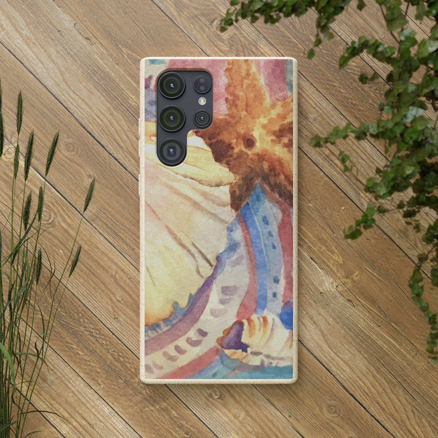 Biodegradable Phone Case with 'Treasures of the Tide' Watercolor Original Artwork by Barbara Cleary