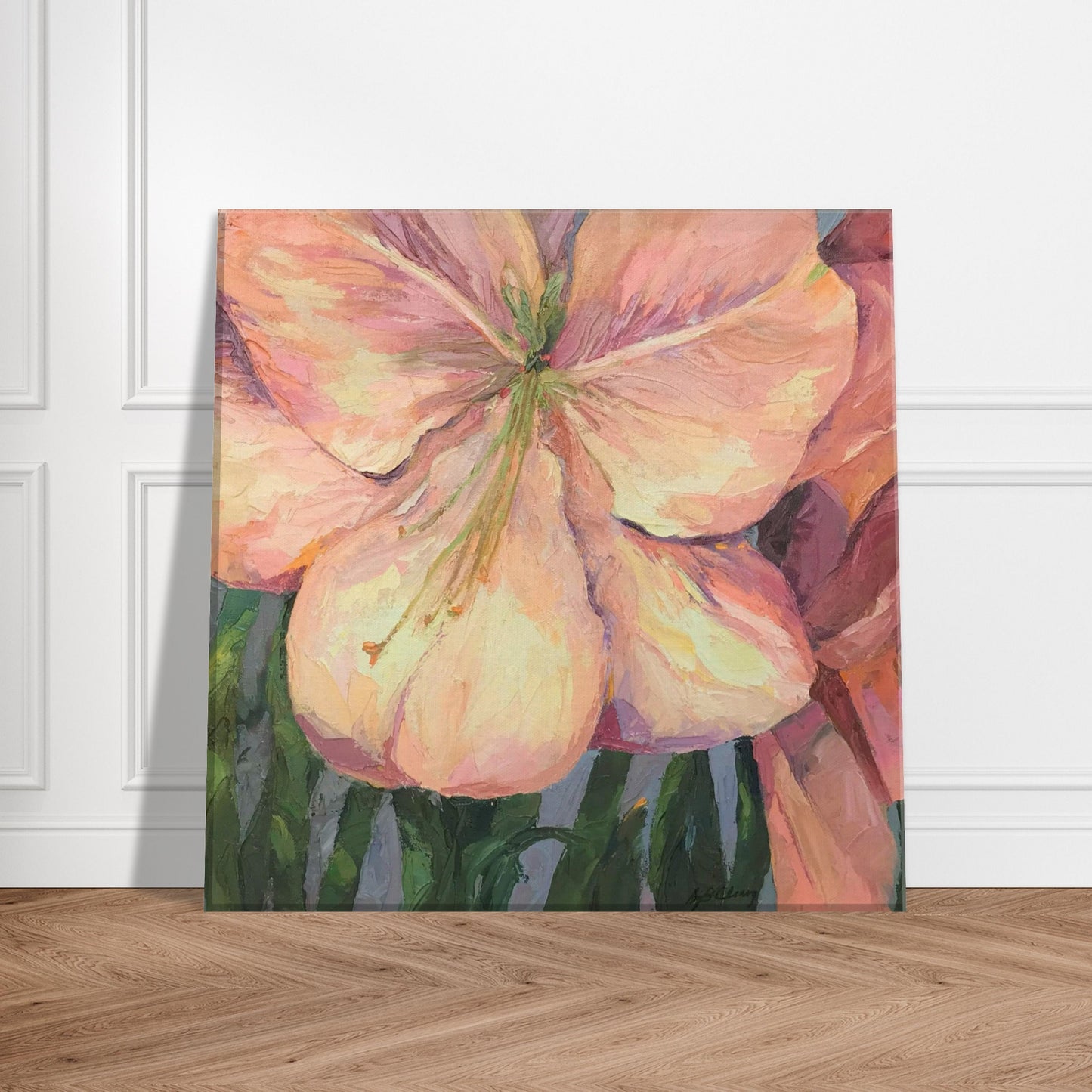 "Amaryllis" Floral Print 12x12 inch on Canvas by Barbara Cleary Designs