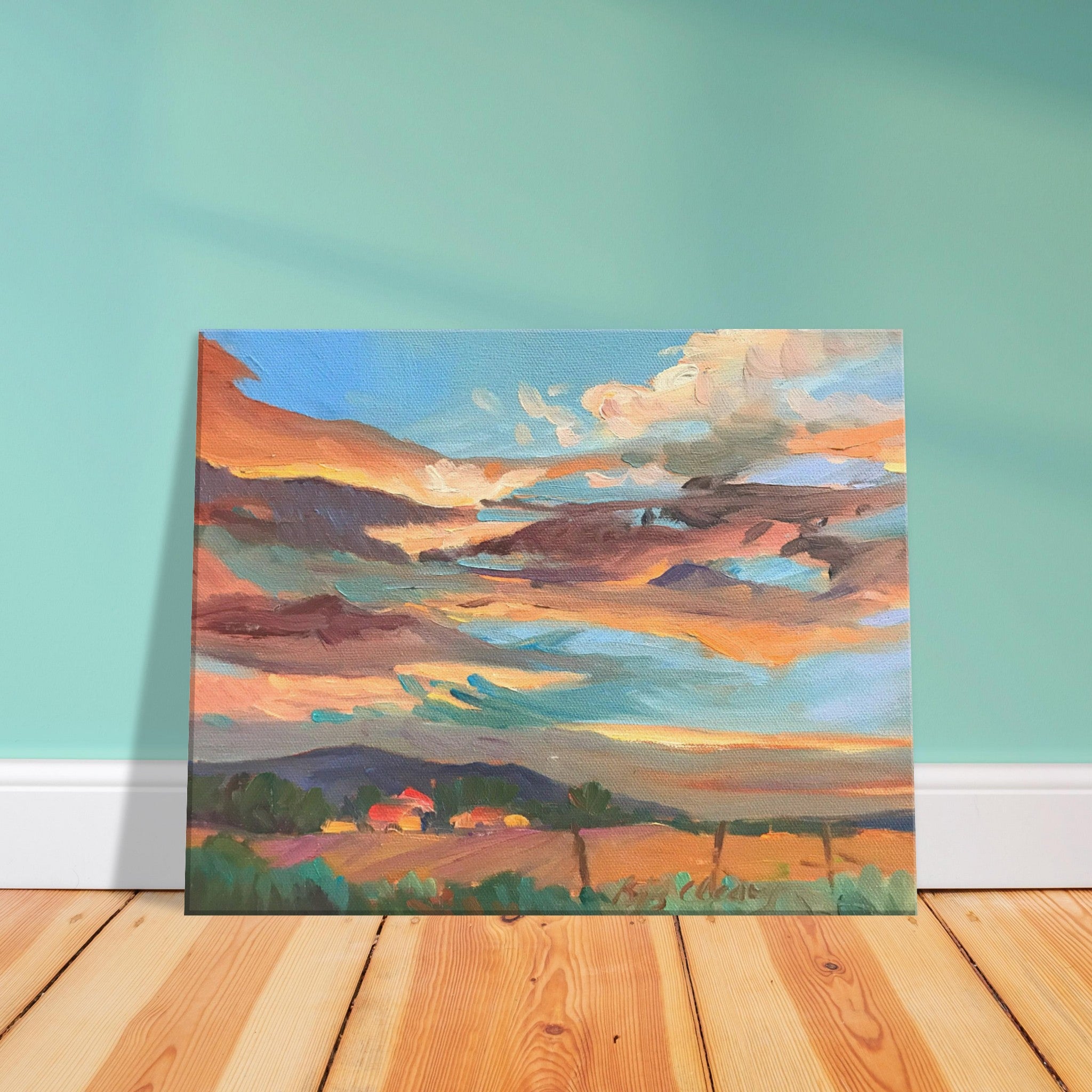 Abstract Landscape on good Raw Canvas - 8.75