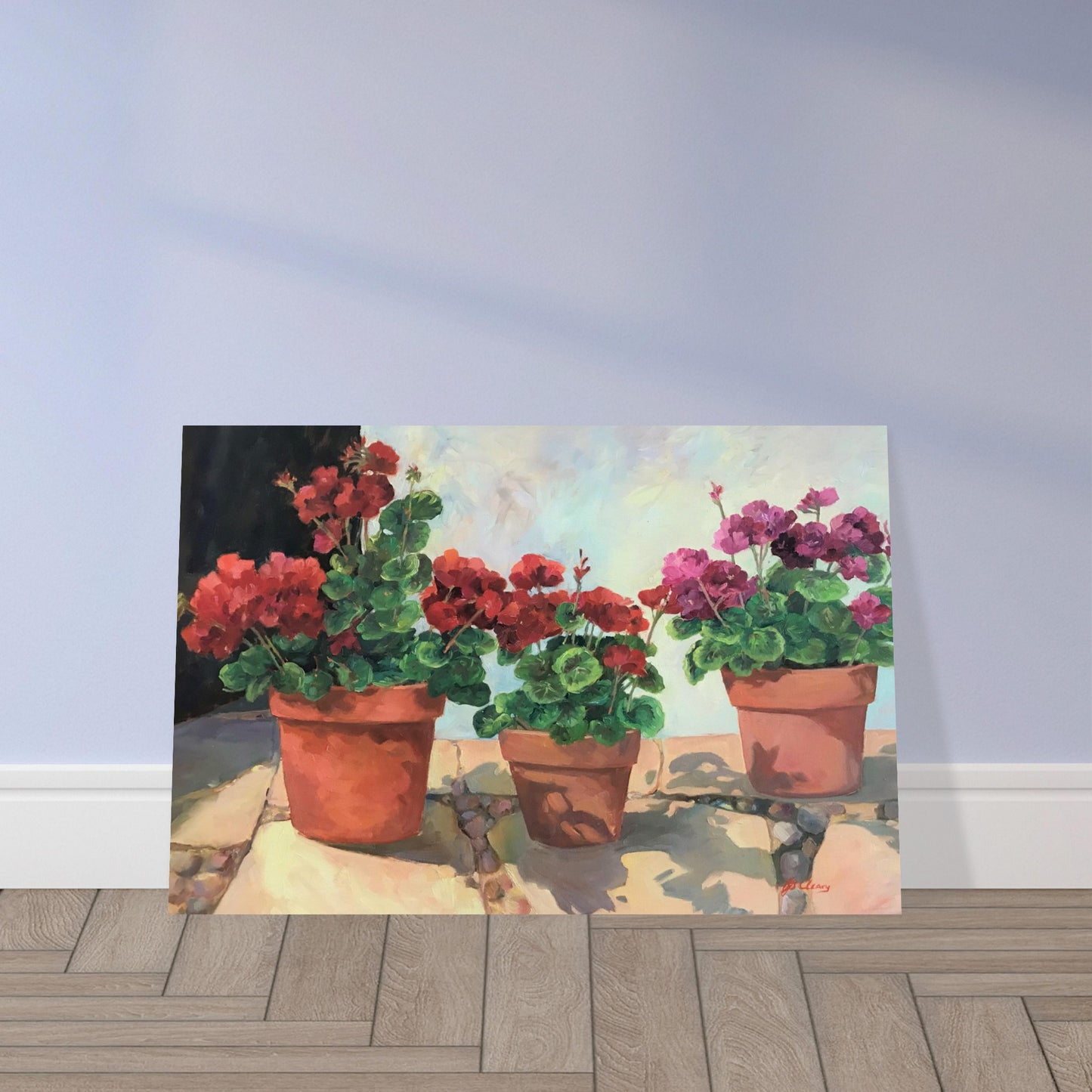 "Geranium Series 1" Floral 16x24 Museum-Quality Matte Paper Poster by Barbara Cleary Designs