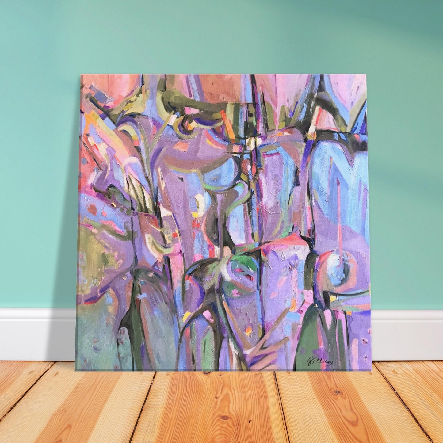 ‘Passage' Abstract I 16x6 inch Art Print on Canvas I Original Artwork by American Artist Barbara Cleary